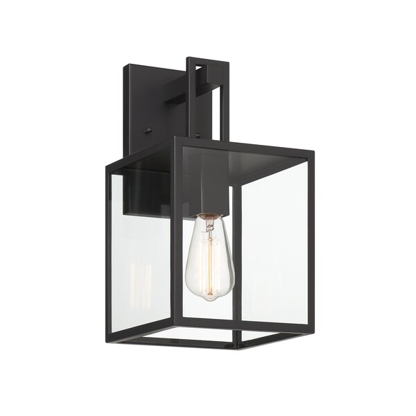 Designers Fountain Preston 14.75in 1-Light Matte Black Modern Outdoor Hardwired Wall Lantern with No Bulbs Included D297M-8EW-MB - main